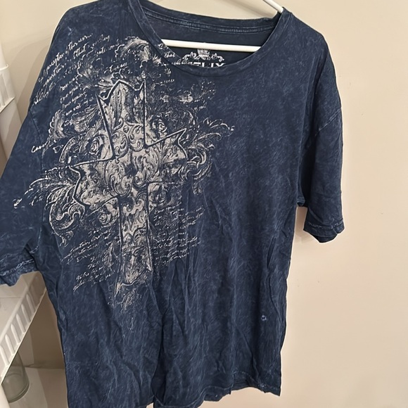 Helix black T-shirt with cross design Sz XXL - Picture 3 of 5